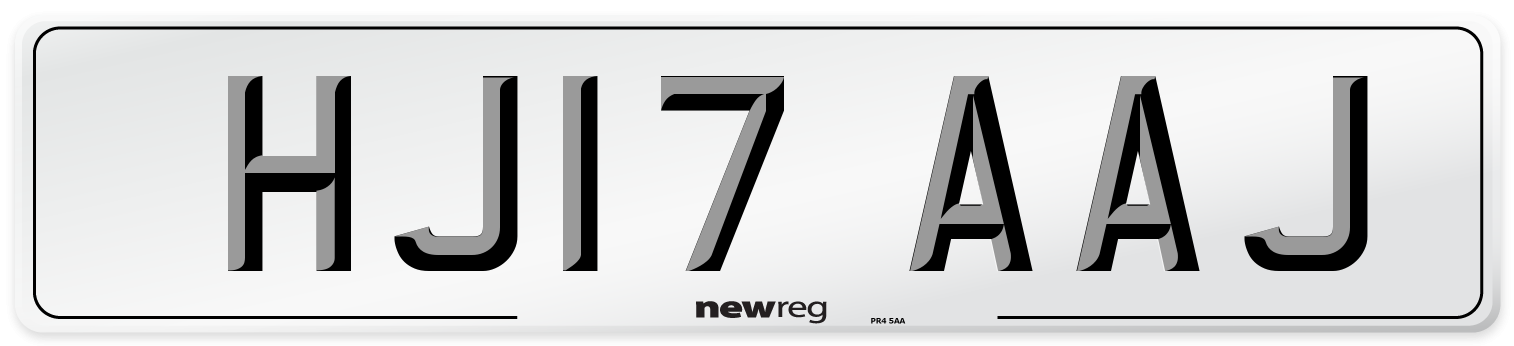 HJ17 AAJ Number Plate from New Reg